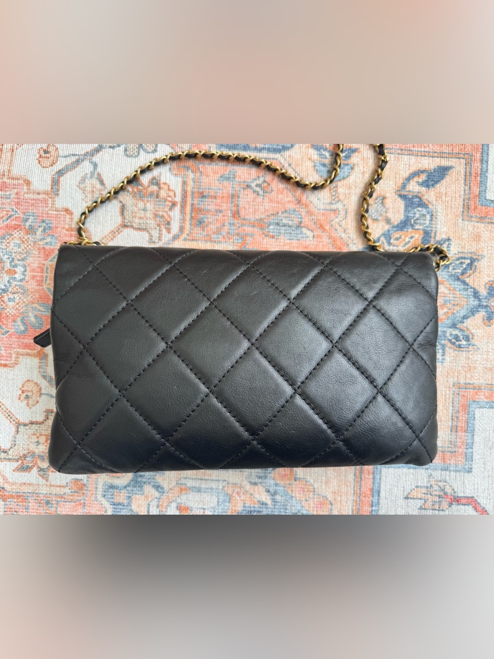 CHANEL Black Quilted Lambskin Shoulder Bag with Gold CC Hardware - Picture 2 of 15